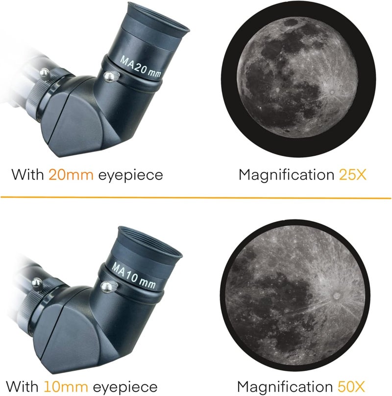 Spectrum Optical Instruments SpectrumOI Telescope for Kids & Adults - Astronomy Gift, 60mm Aperture Refractor with Carry Bag & Phone Holder - Image 3